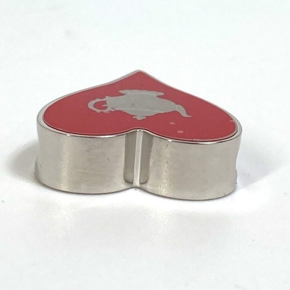 HERMES Heart motif Tea time Twilly ring Scarf ring Metal Red - Picture 5 of 7
